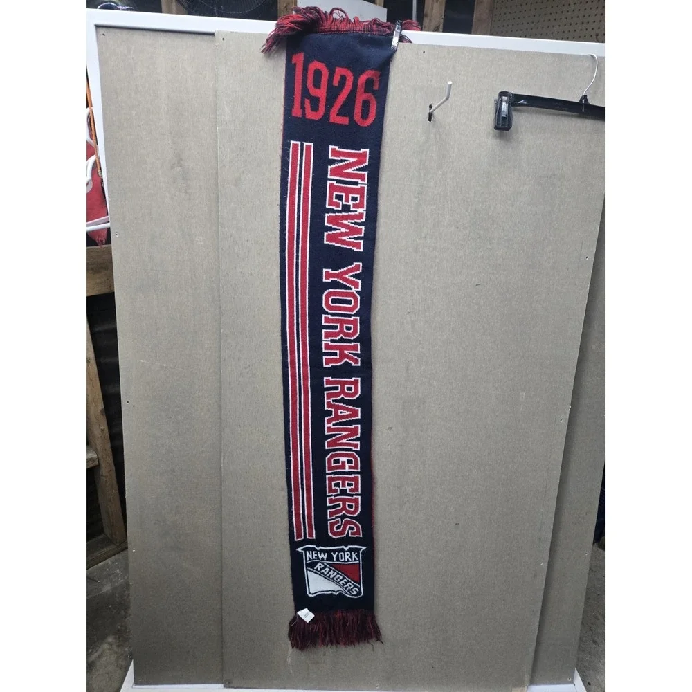 New York Rangers 1926 NHL Old Time Hockey Knit Scarf Reversible Red Blue